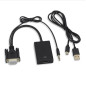 Adaptateur HDMI Vers VGA Qualité HD avec Cable Audio + Cable d'Alimentation USB - 25cm - Noir — ECO · Smarty Paris 18e